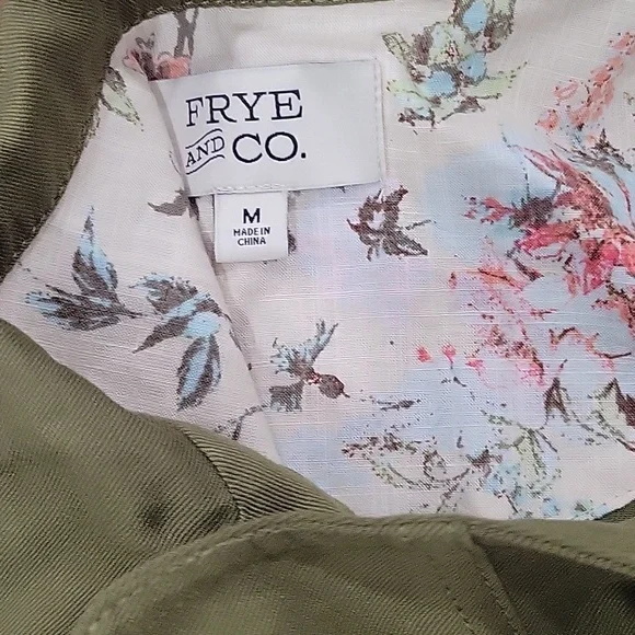 Frye & Co Green Lightweight Open Front Utility Style Jacket - Picture 12 of 14